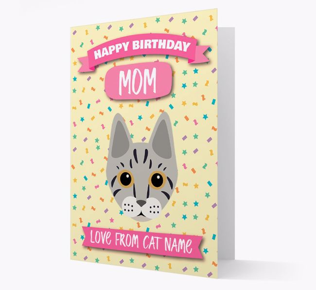 'Happy Birthday Mom' - Personalized {breedCommonName} Birthday Card